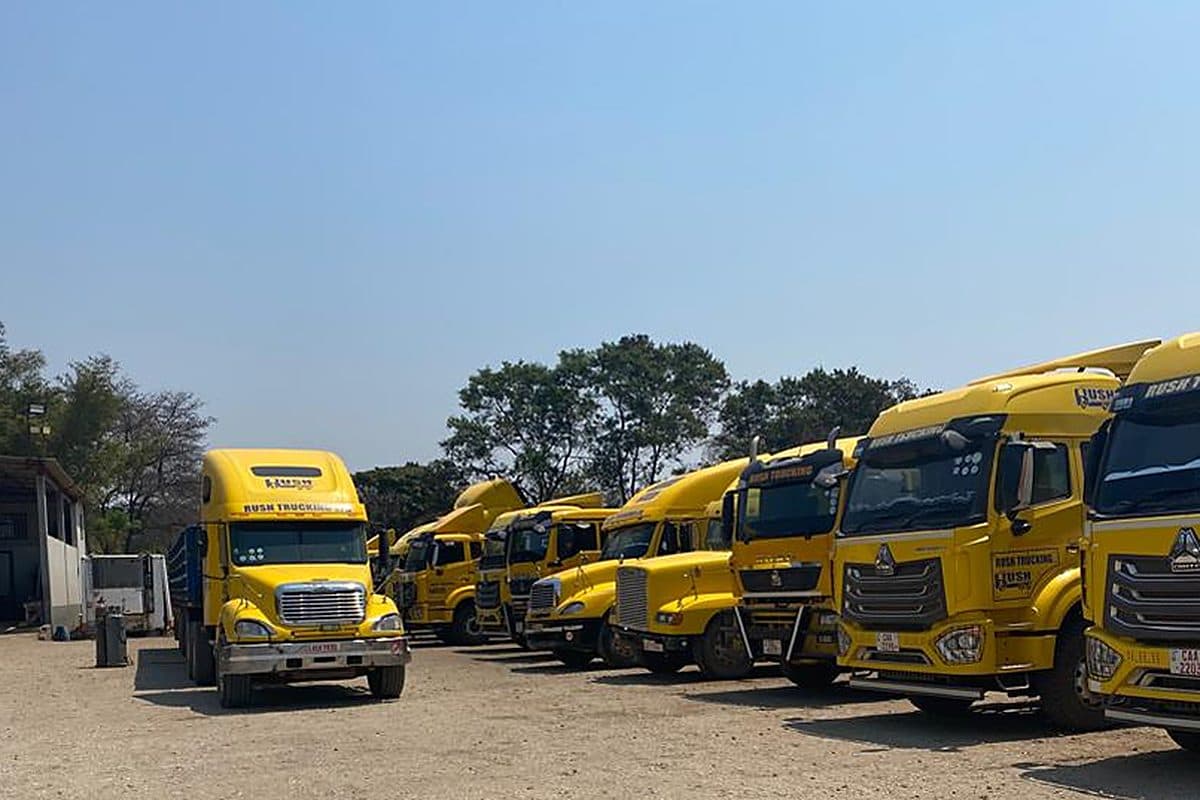 Rush Trucking trucks lined up ready for regional runs